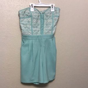 Blue lace romper